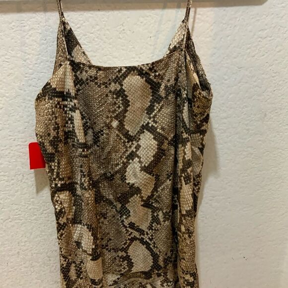 H&M V-neck Camisole Top - beige/snakeskin patterned - Picture 5 of 7